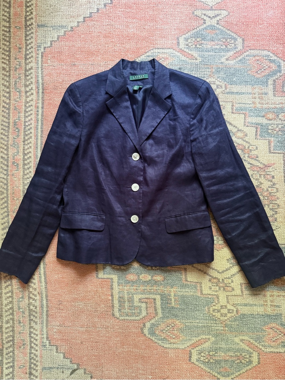 Ralph Lauren Navy Linen Women's Blazer